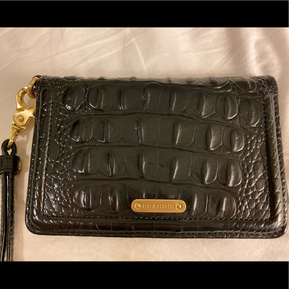Brahmin crocodile-embossed wallet wristlet